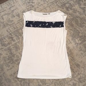 Women's New York & Co white with black lace tank. Size XS